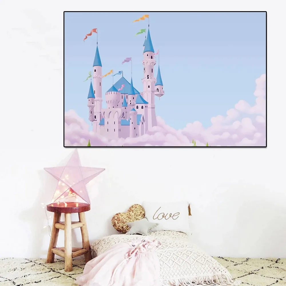 Disney Dream Castle Cartoon Poster And Print Abstract Disneyland Canvas Painting Wall Art Home Princess Room Decoration Pictures