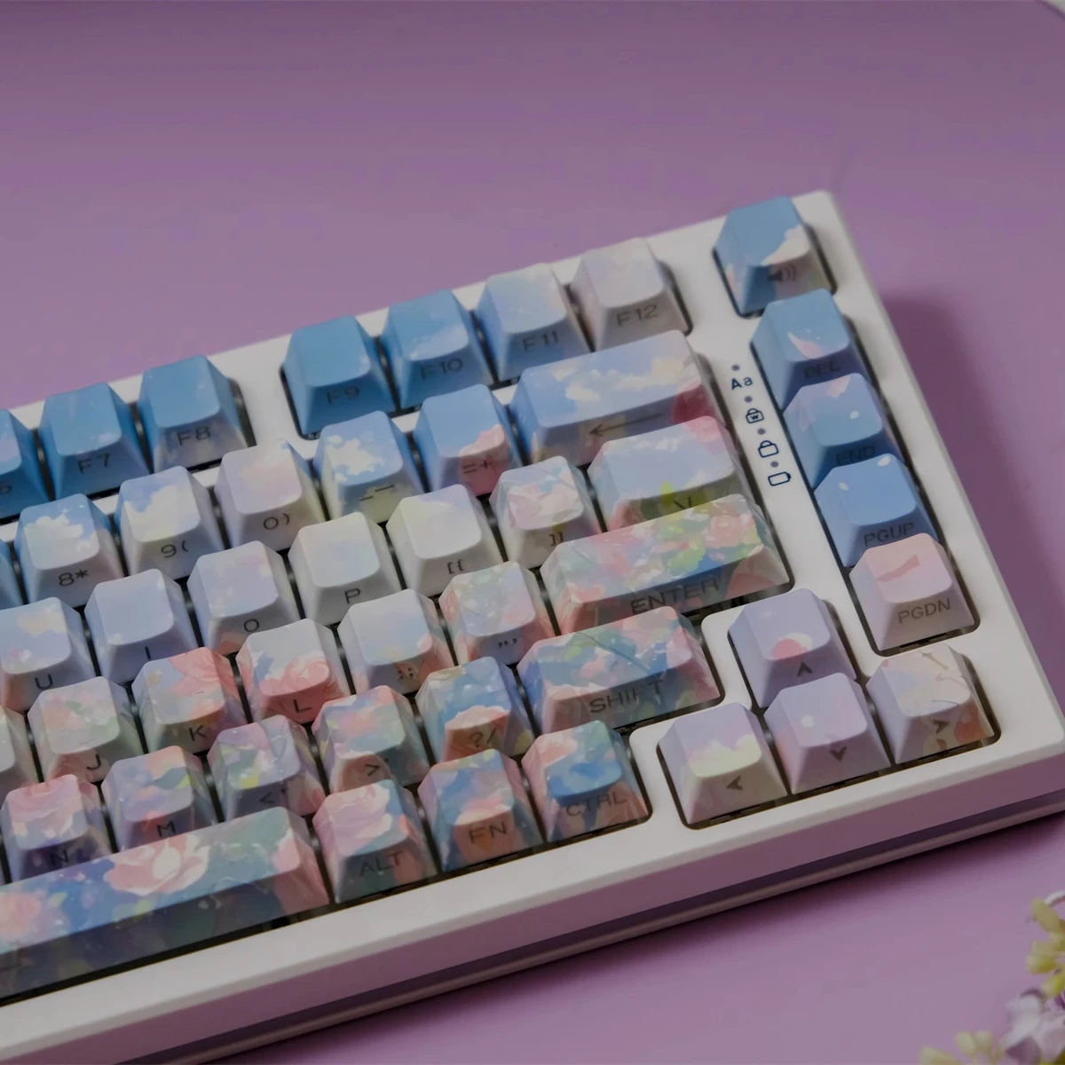

Rose Garden Side Engraved Keycap PBT Original Height, Sublimation, Mechanical Keyboard Cap Wooting Rain 75