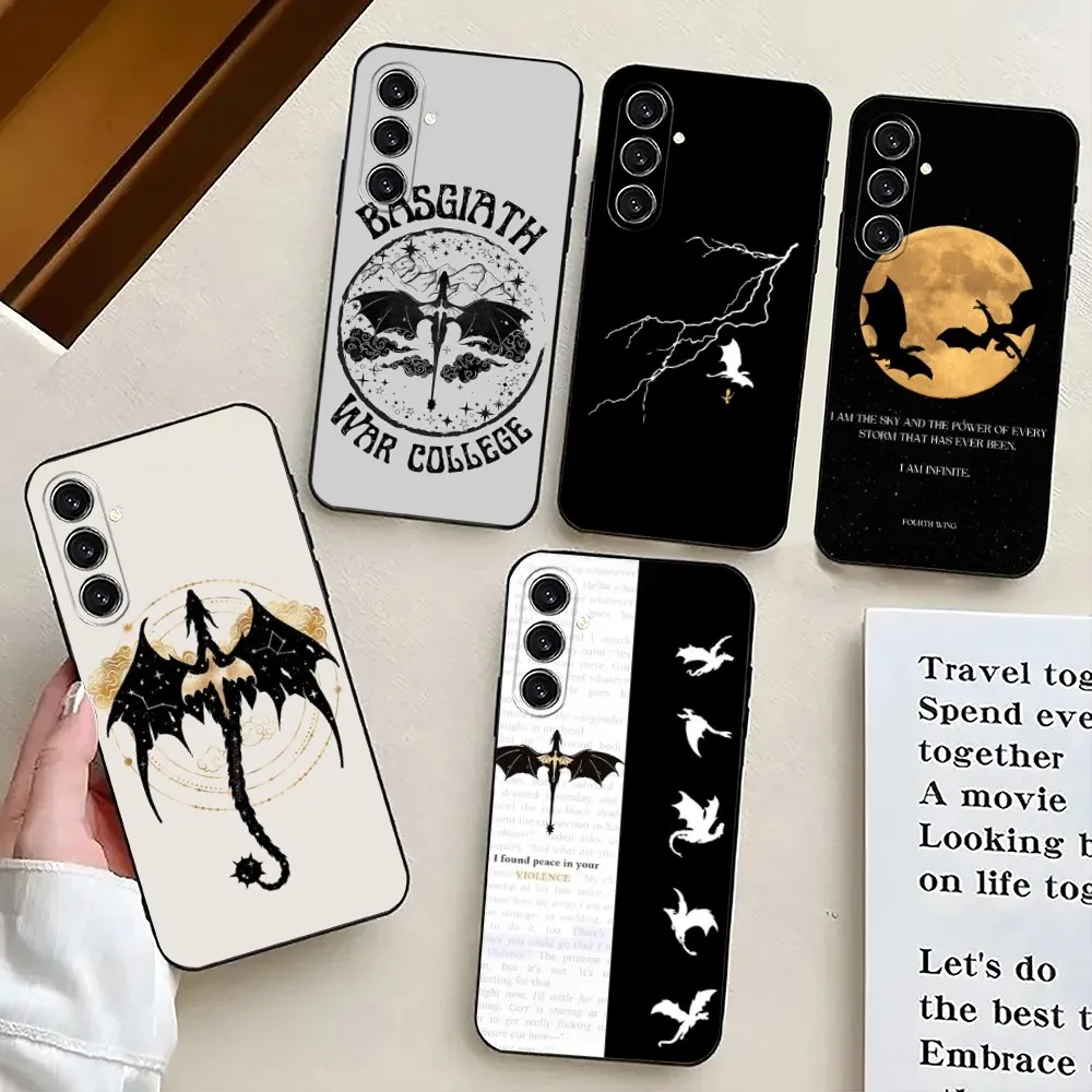 F-Fourth Wing  Phone Case For Samsung S24,21,22,23,30,Ultra,S20,Plus,Fe,Lite,Note,10,9,5G Black Soft Cover