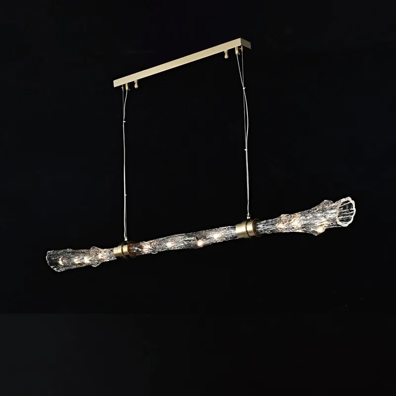 Modern Minimalist Art Restaurant Pendant Lamp Designer Italian Minimalist Glass Light Luxury Dining Room Straight Bar Desk Lamp