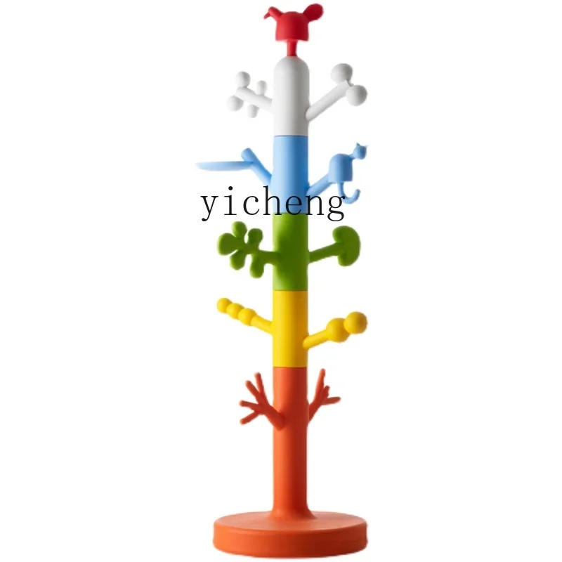 

Zws Original Custom Paradise Tree Hanger Floor Rotatable Children's Coat Rack Colorful Cartoon