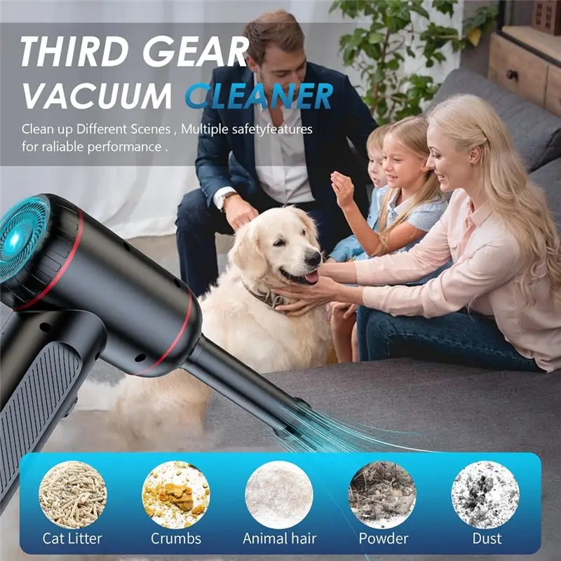 B01C-Cordless Handheld Vacuum Cleaner, Car Vacuum Cleaner, Vacuum Cleaner Blower Vacuum Pump 3-In-1, For Pets, Cars