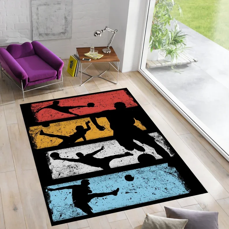 Football Rug Tactics Rug Football Pitch Rug Soccer Field Rug Modern Rug Area Rug Bedroom Rug Non-Slip Doormat Boyfriend Gift