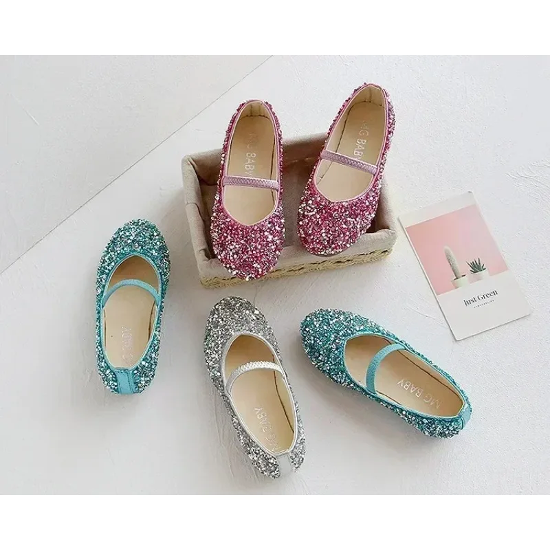 2025 Frühling 1 bis 12 Jahre alte Mädchen-Kleiderschuhe Beauty Pointed Toe Teen Girl Lederschuhe Bling Princess Hochzeitsschuhe – Detail 2