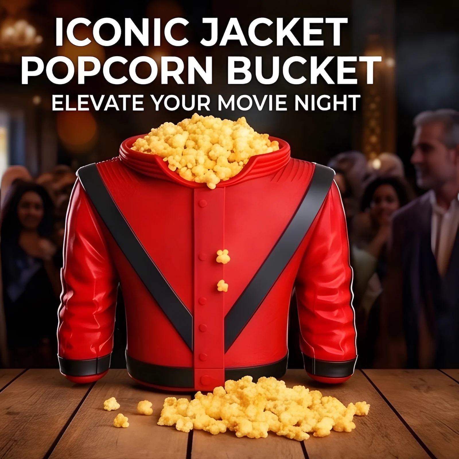 Michael Jackson MJ King of Pop Iconic Red Jacket Popcorn Bucket Collectible Snack Bowl