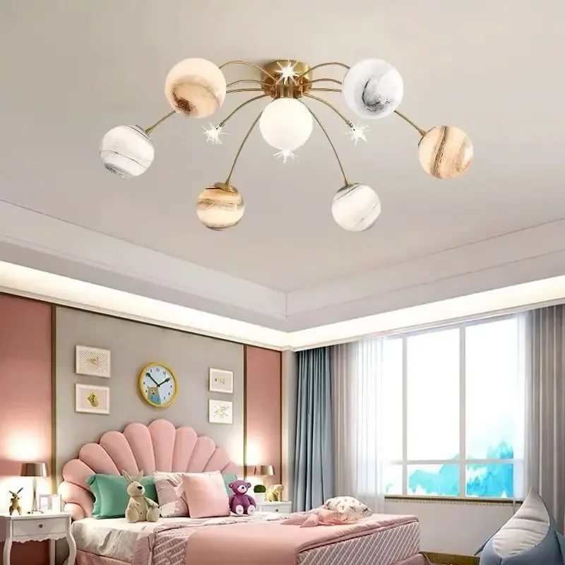 Modern Simple Star Ceiling Light Personalized Romantic Children's room Decorative Lamp Creative Planet Glass Ball Lights