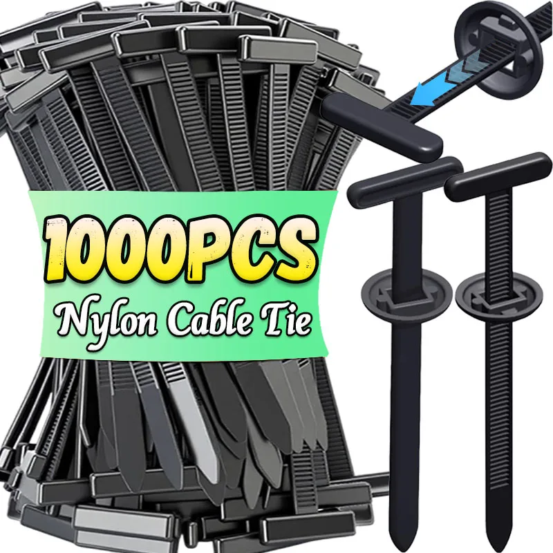 Nylon Cable Tie Buckle Self-locking Auto Fastener Wire Clip Universal Heavy Duty Pin Button Zip Ties Car Fenders Fastening Strap