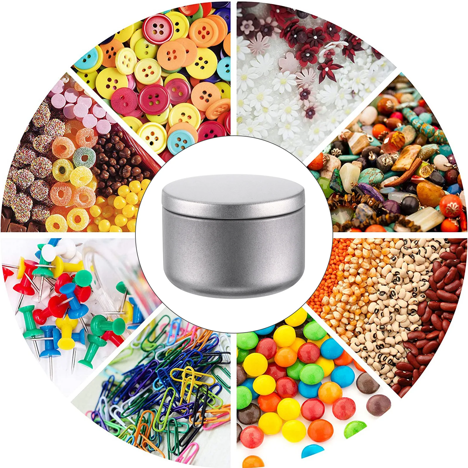 

12Pcs DIY Tin Containers Round Compact Jar Essential Oil Holder for Making Arts Crafts Gift Storage