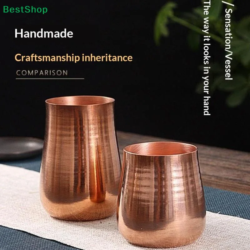 〔Z〕Handmade Pure Copper Drinking Cups With Hammered Finish And Traditional Craftsmanship Perfect For Home Kitchen Bar Gatherings