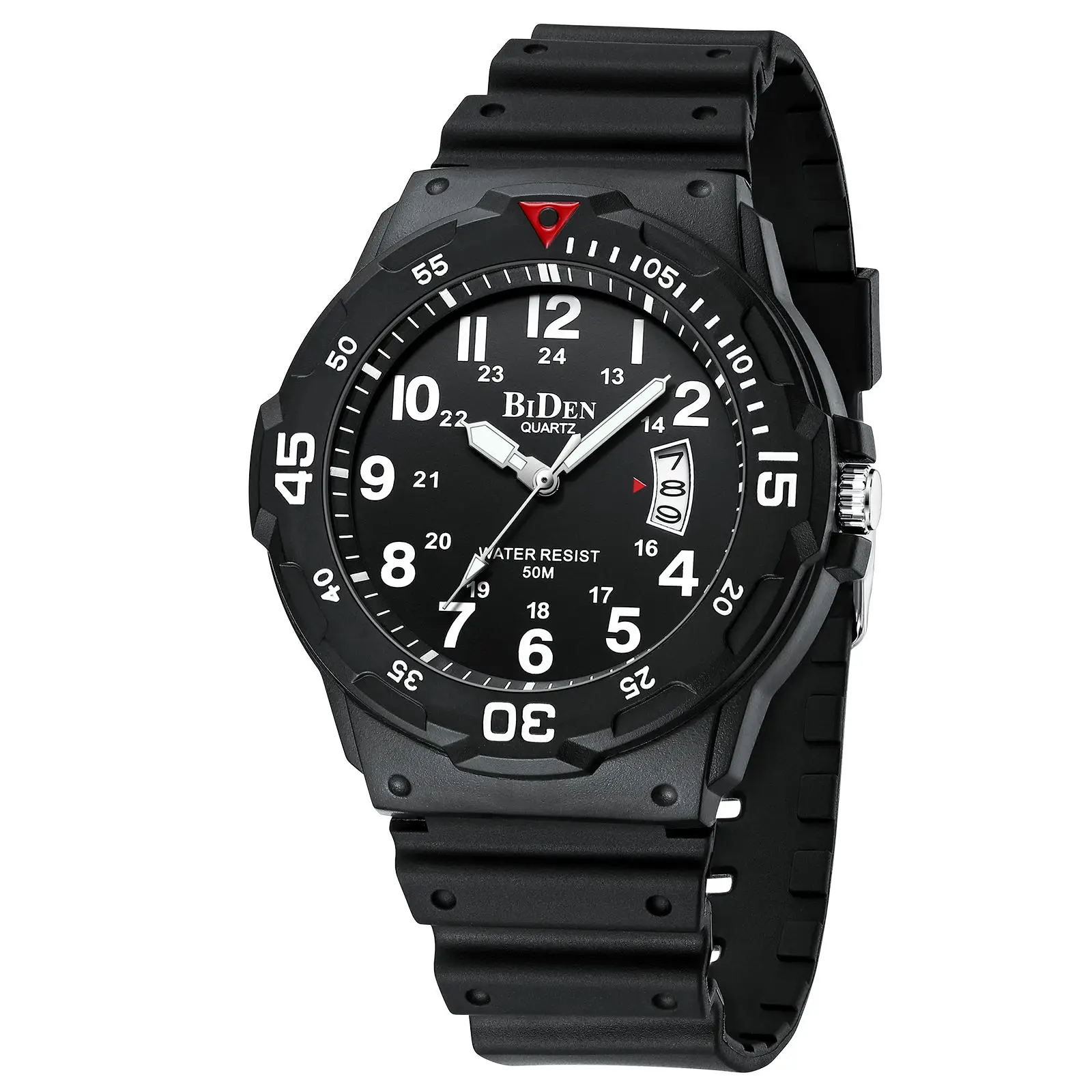 ساعة بيدن كوارتز متعددة الوظائف للرجال مقاومة للماء بتقويم مضيء وساعات رياضية للرجال خفيفة الوزن 5ATM سهلة القراءة #2