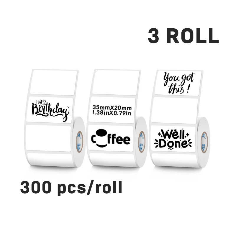 Adhesive paper Sticker 35x20mm For Portable Printer Phomemo SINMARK Two Inch Series Waterproof Self-adhesive Label Paper