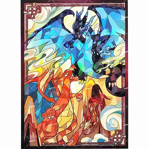 70Pcs/set PTCG Pokemon DIY Anime Card Sleeve Trading Card Protector Board Game No Cards Charizard Solgaleo Gardevoir Giratina