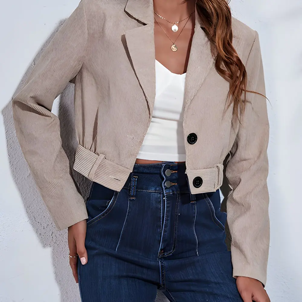 

Повседневная куртка с круглым вырезом без украшения, женский стиль высшего класса, быстрая мода, красочный дизайн на весну и осень