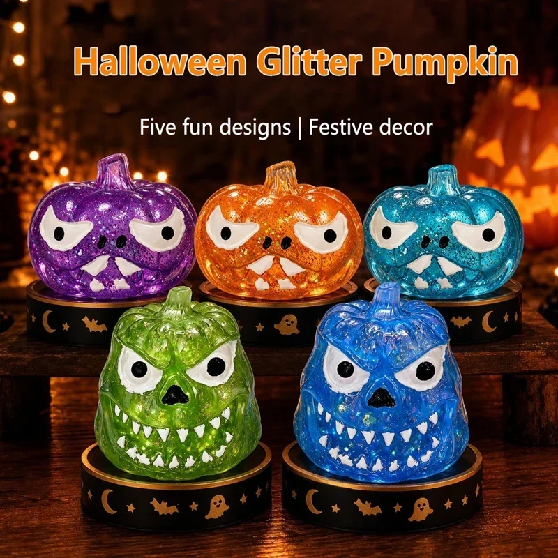 2Pcs Halloween Grimace Pumpkin Squishy Stress Ball Squeeze Decompression Ornament Desktop Decor Holiday Party Favor Gift
