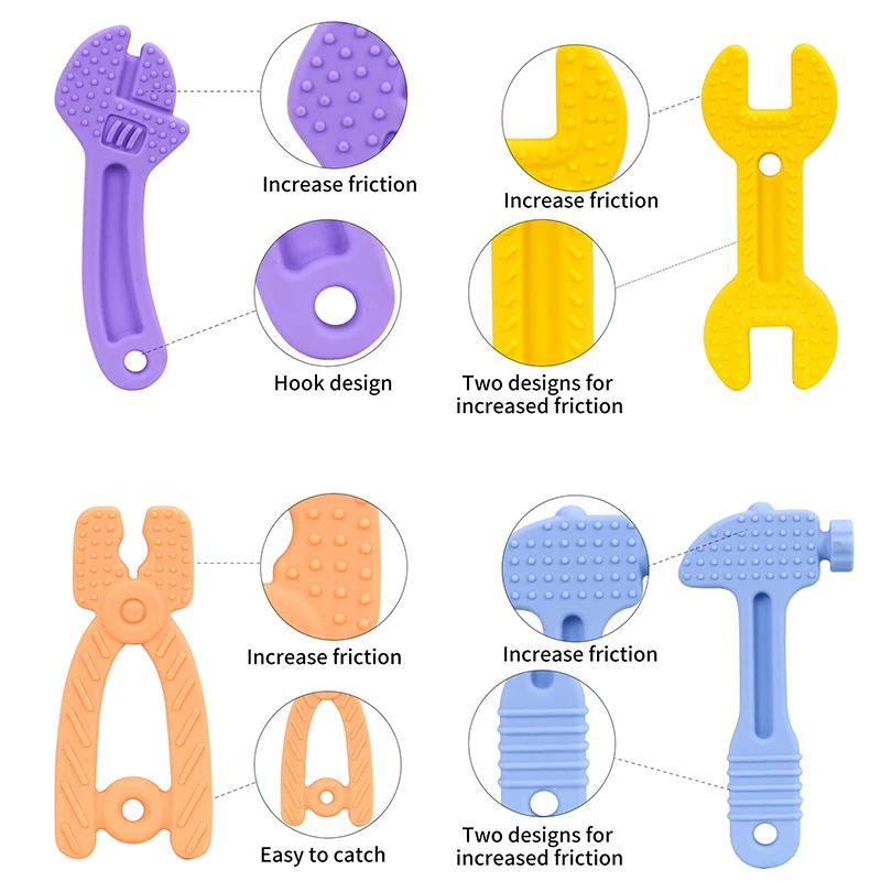 Mordedor educativo de silicona para bebé recién nacido, juguete de 0 a 12 meses para el cuidado de los bebés, mordedor con sonajero para niños, dientes de ejercicio, juguetes con estilo de dibujos animados