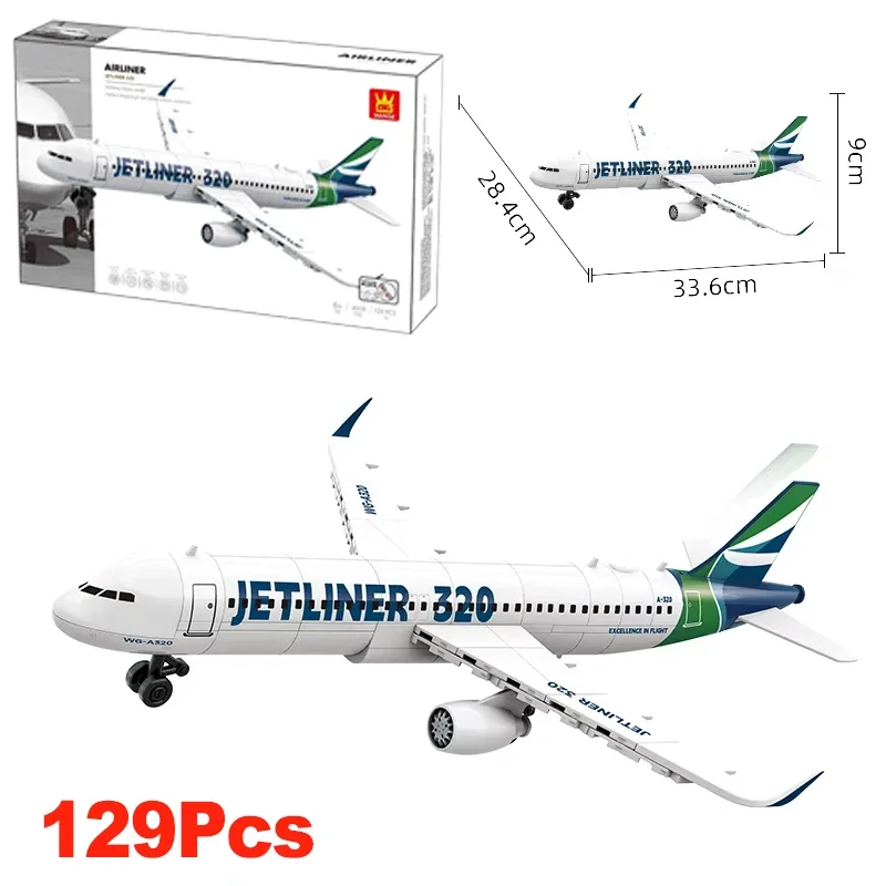 

NEW France 320 Aircraft Model Building Blocks Jet Liner Airbus Technical Creative Plane Bricks City Toy Children Gift