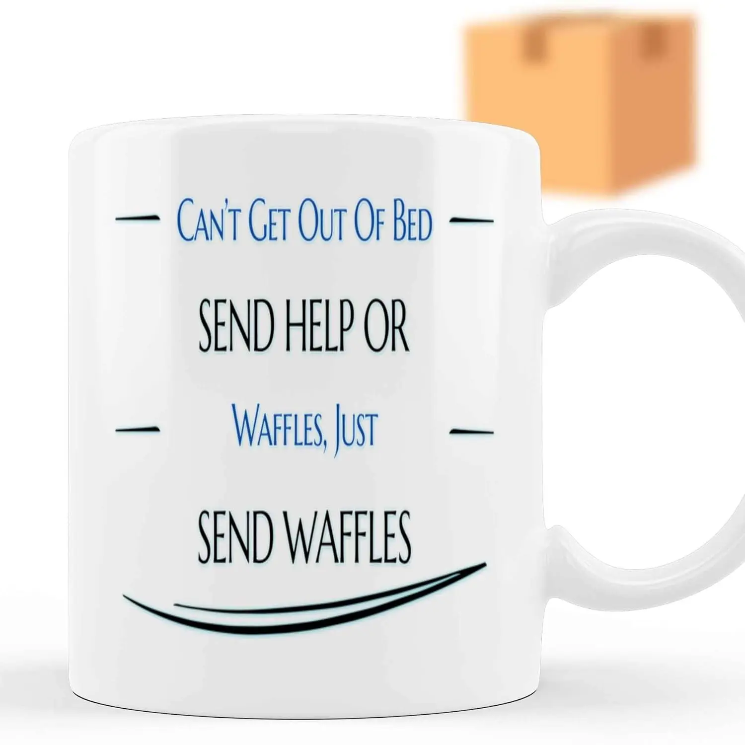 

Humorous Gift Idea Funny Gift for Waffle Lovers, Gift Idea for Christmas - Send Help or Waffles Saying on 11 Oz White Ceramic Co