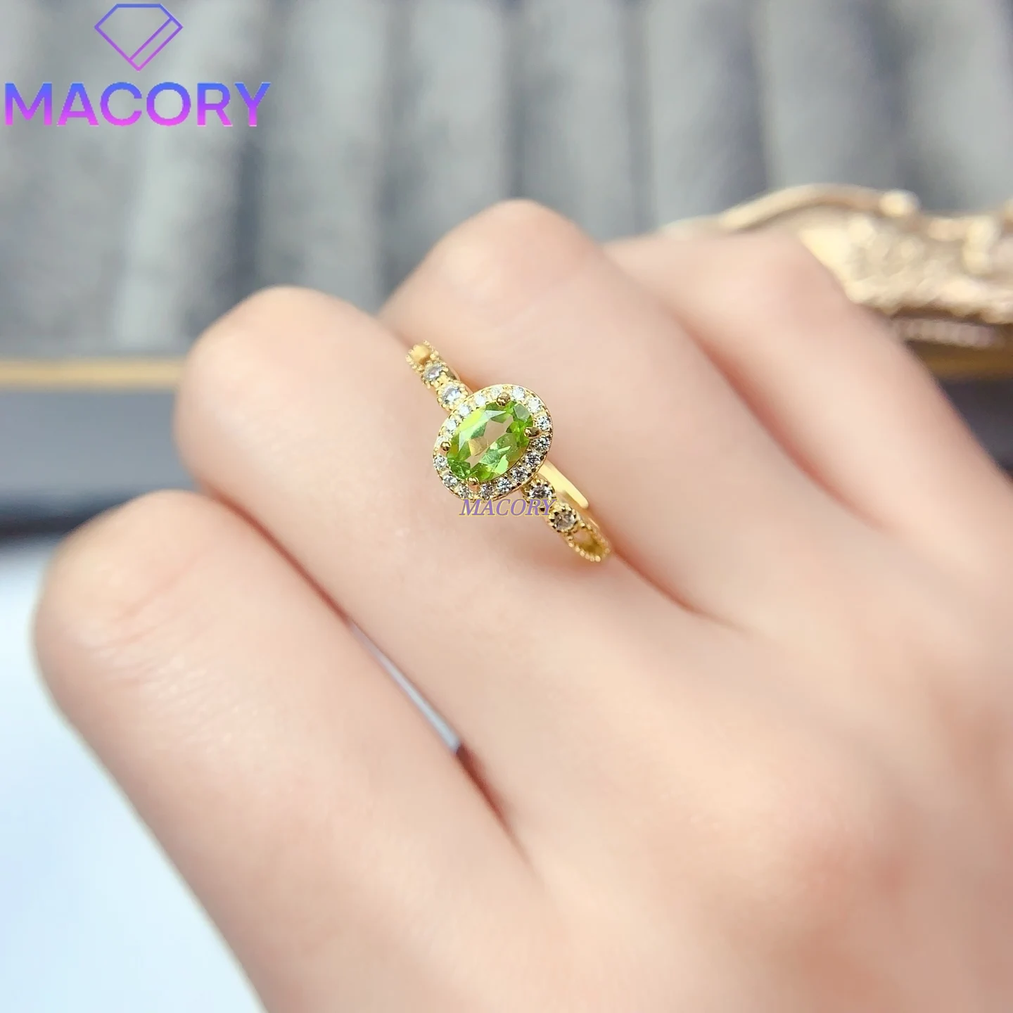 

New natural peridot ring for women made of sterling silver finely crafted to enhance elegance with a high-end delicate setting.