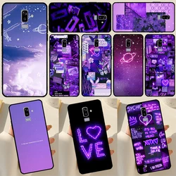 Purple aesthetic Case For Samsung Galaxy J7 J5 J3 2017 A3 A5 2016 A6 A8 J8 A9 2018 J4 J6 Plus Phone Cover