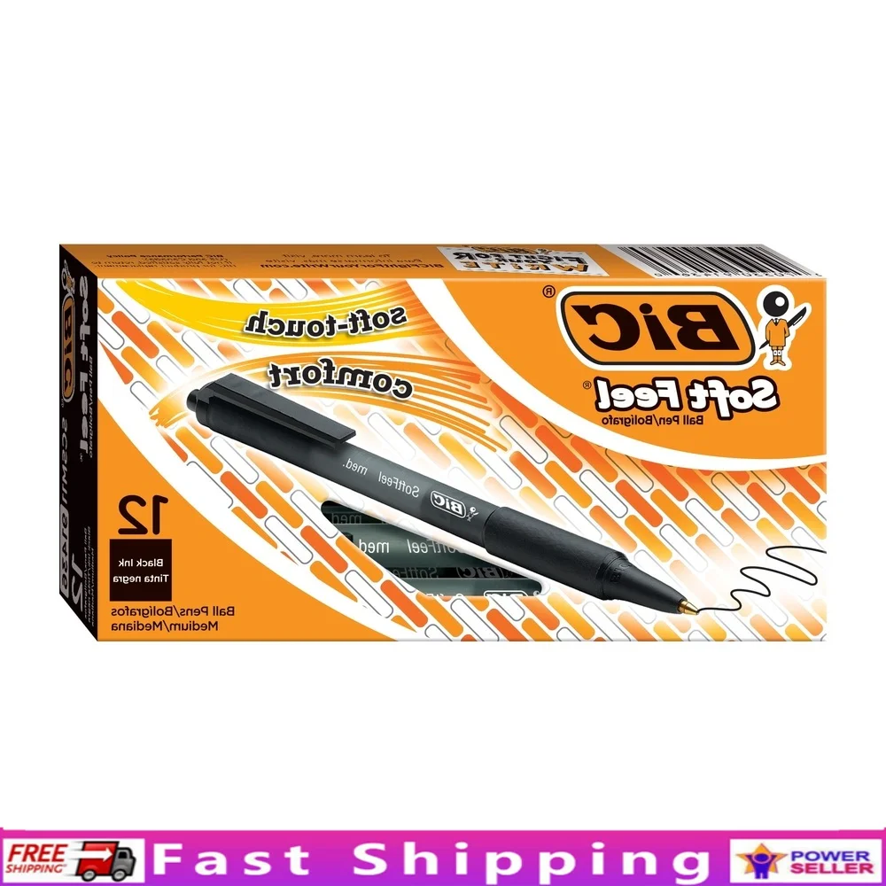 

Black Retractable Ballpoint Pens Medium Point 1.0mm 12 Count Smooth Ink Comfortable Grip No Slip Design Office School Home