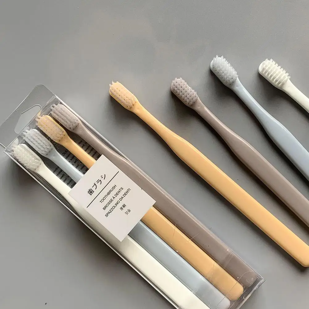 4-Pack Small Head Toothbrush Small Brush Head Takes Care Of Gums And Mouth To Remove Stains Couple Toothbrush