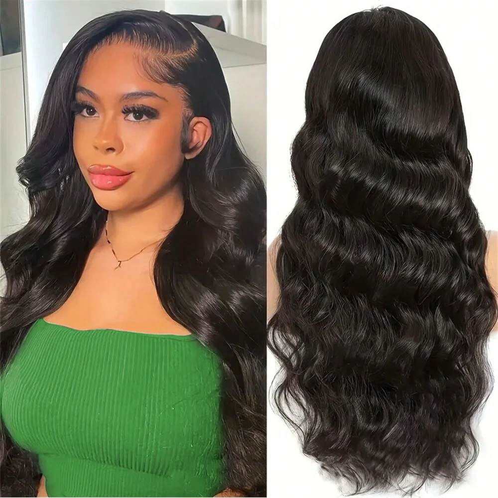 360 Body Wave Lace Front Wigs Human Hair Full Lace Wigs Human Hair Pre Plucked with Baby Hair Natural Color 28 Inch