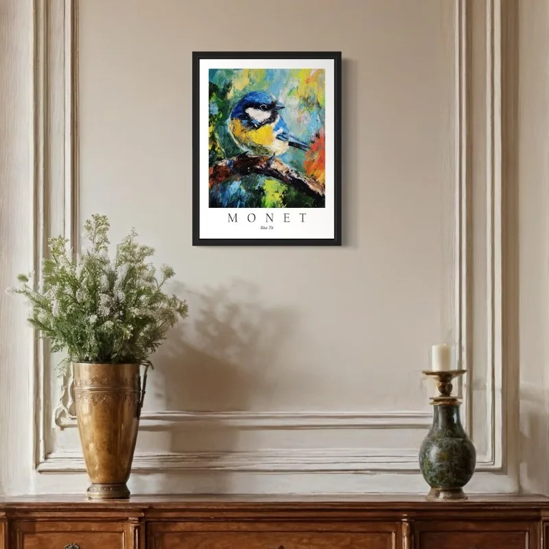 Amerykański Ptak Zwierzę Monet Grafika Plakat Różdżnik Paw Karpia Niebieski Jaskółka Kruk Obraz na Płótnie Sztuka Ścienna Salon Dekoracja Domu