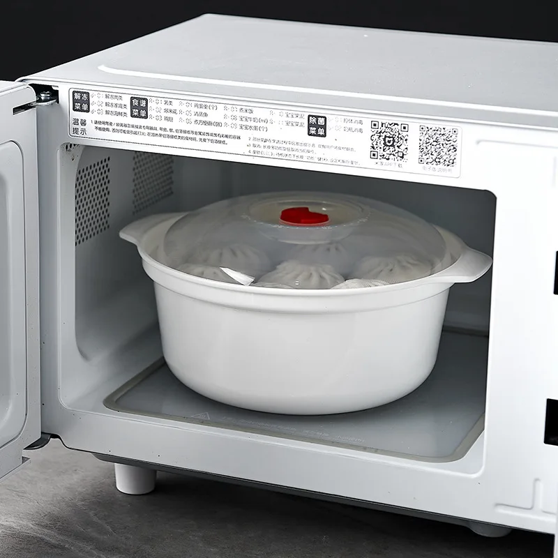 Microwave Oven Special Box Heated Soup Pot Rice Steamed Hot Steamed Buns with Lid Eco-friendly Food Grade Kitchen Tool