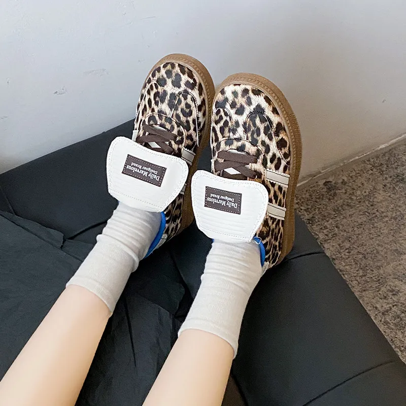 Luxury Women\'s Vulcanize Shoes Design Leopard Print Sneakers Women Trends Casual Sneakers Women Skateboard Shoes tênis feminino