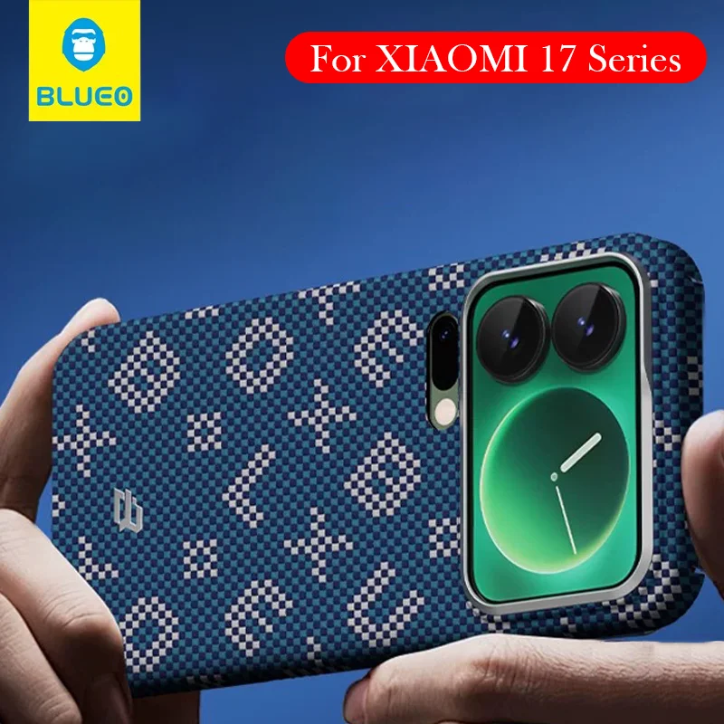 

Blueo Carbon Fibre Case For XIAOMI 17 Pro Max Kevlar Wireless Charging Back Cover Case for XIAOMI 17 PRO