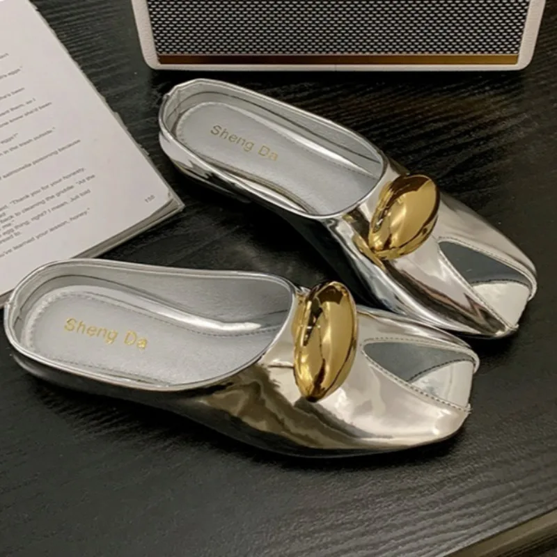 

Square Toe Women Slippers Heeled Sandals Loafers Shoes Trend Mules Shoes Summer Dress Elegant Comfort Sandalias De Mujer