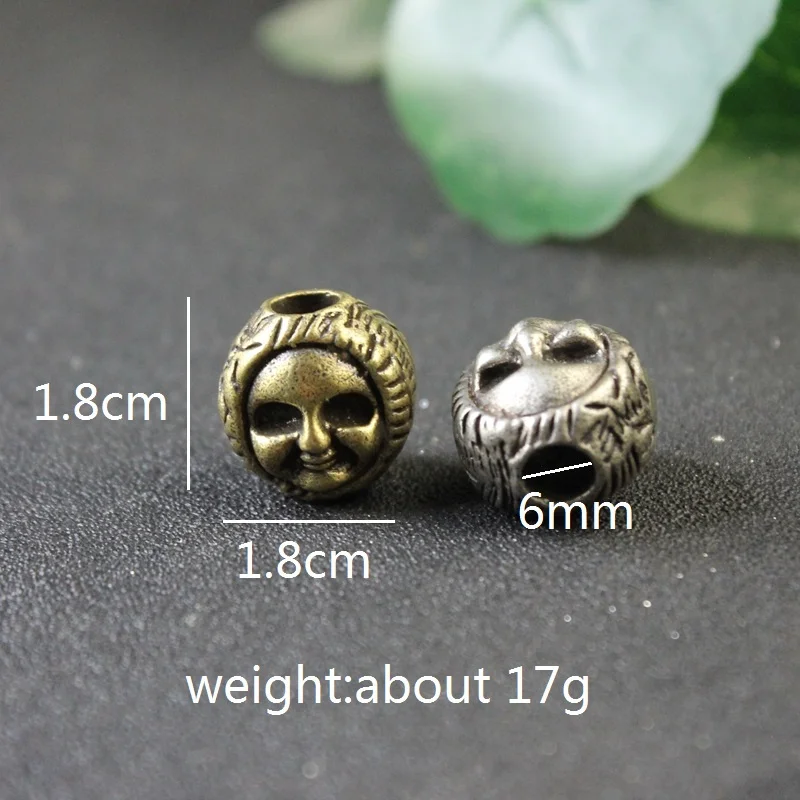 Evil Spirit Skull Head Brass Knife Beads Flashlight Lanyard Pendants Jewelry DIY Paracord Bracelets Accessories Metal EDC Charms