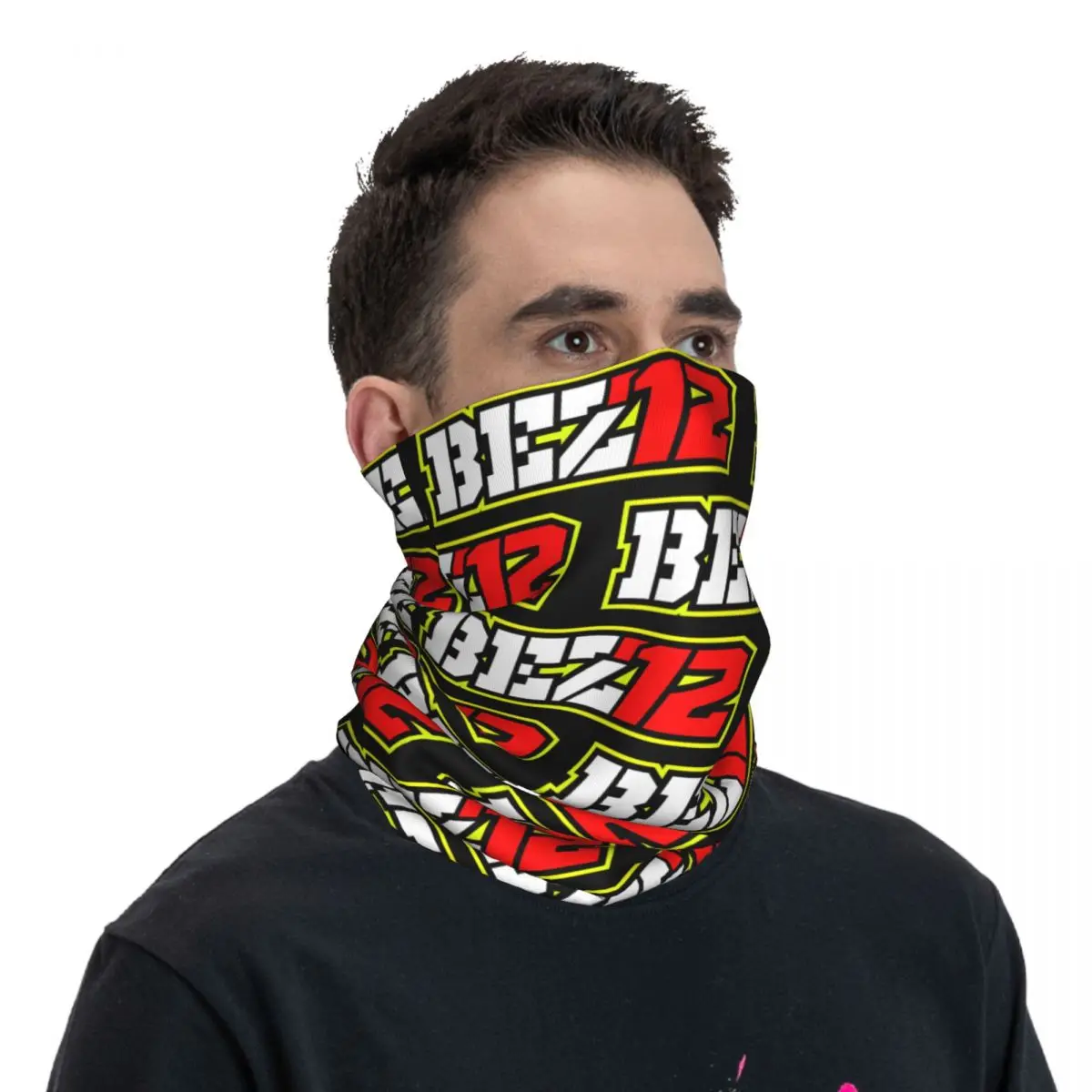 Sleek And Shiny Marco Bezzecchi 72 Bandana Neck Cover Printed Motocross Wrap Scarf Multi-use Cycling Riding Unisex Adult Winter