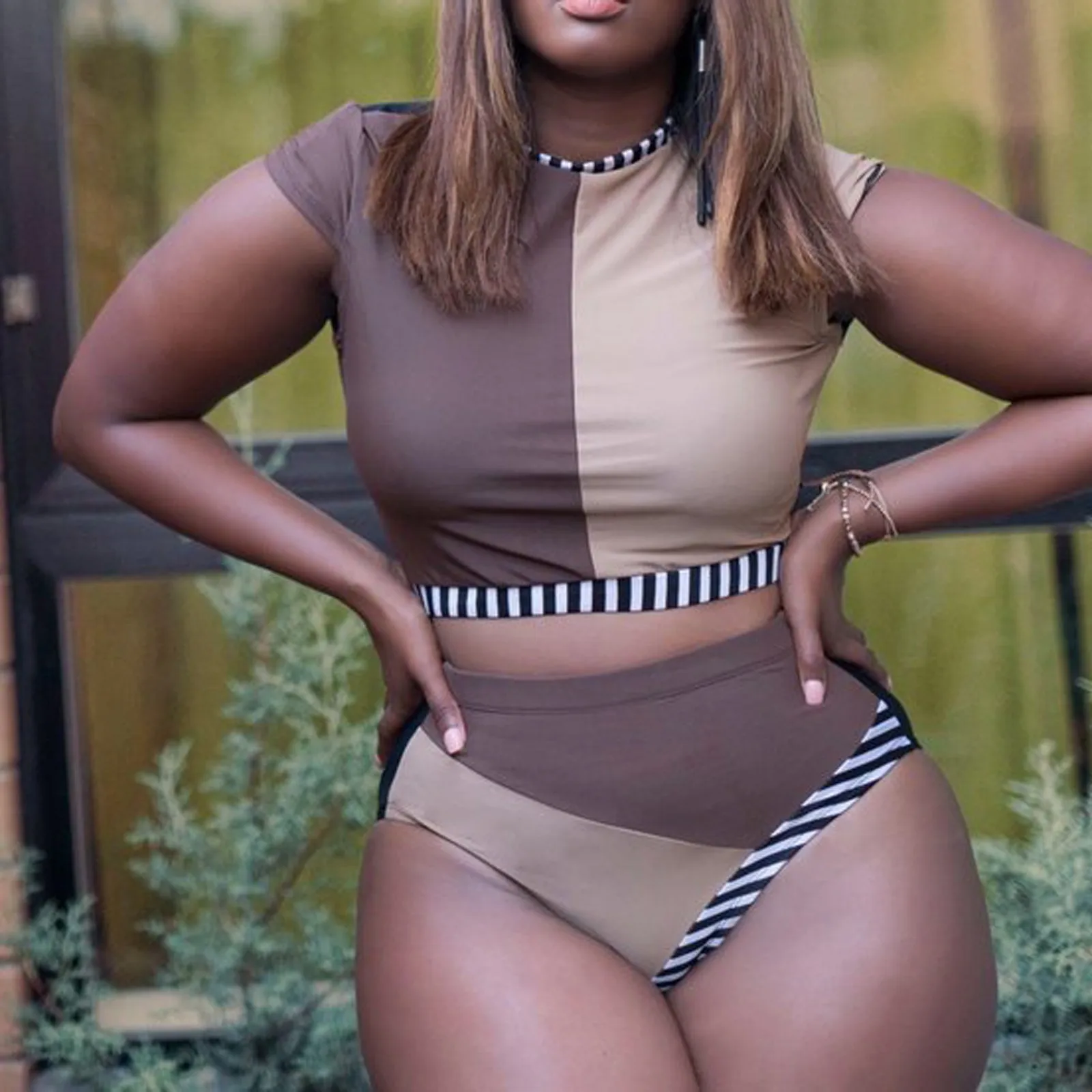 

Women Swimwear Printing Split Fashion Swimsuit Large Plus Size Thong Biquinis Backless Padded Vintage Biquinis Vacation
