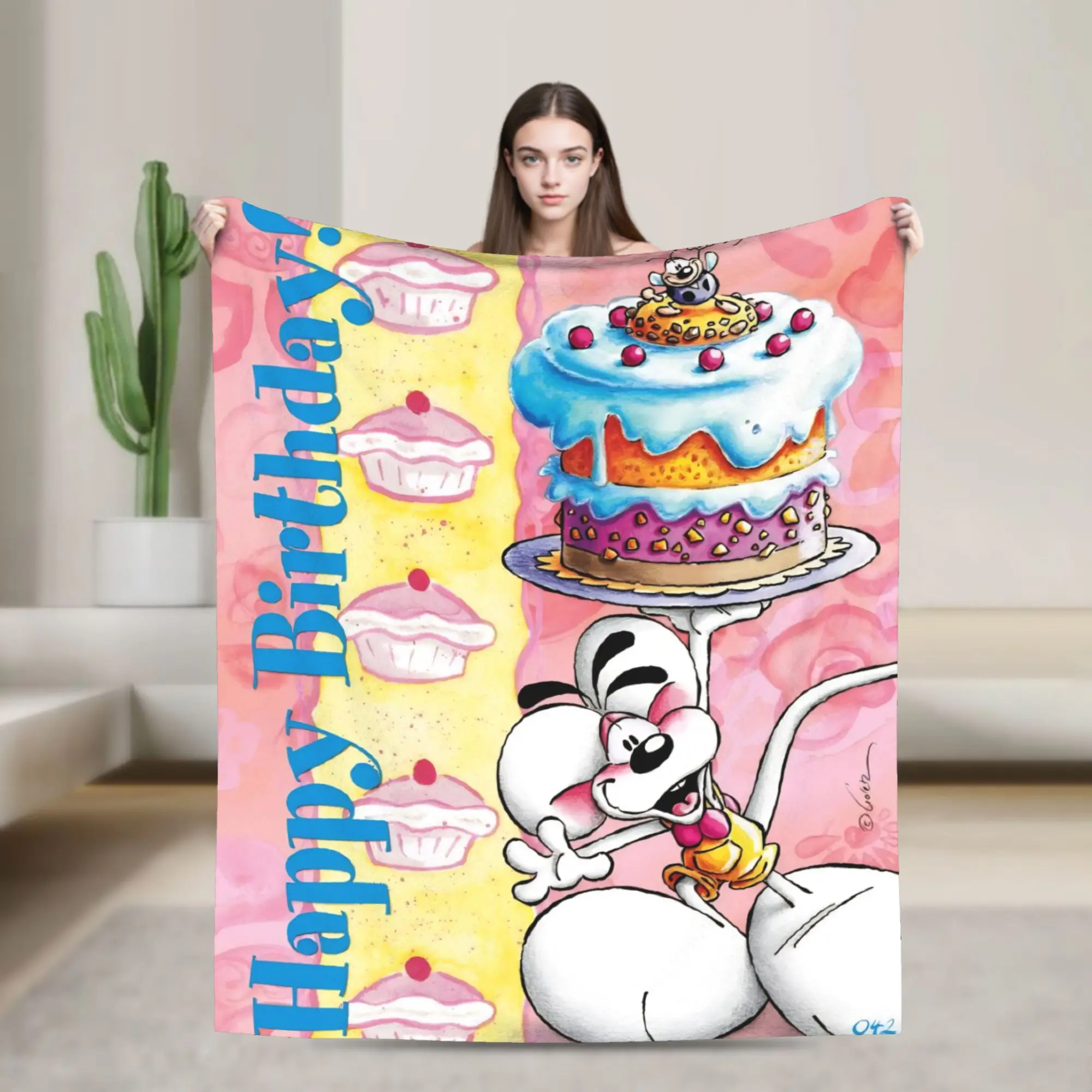 Cute Diddl  Plush Blanket Girls Boys  Flannel Throw Blanket For Couch Chair Sofa Bed Super Warm Quality Bedspread Gift Idea