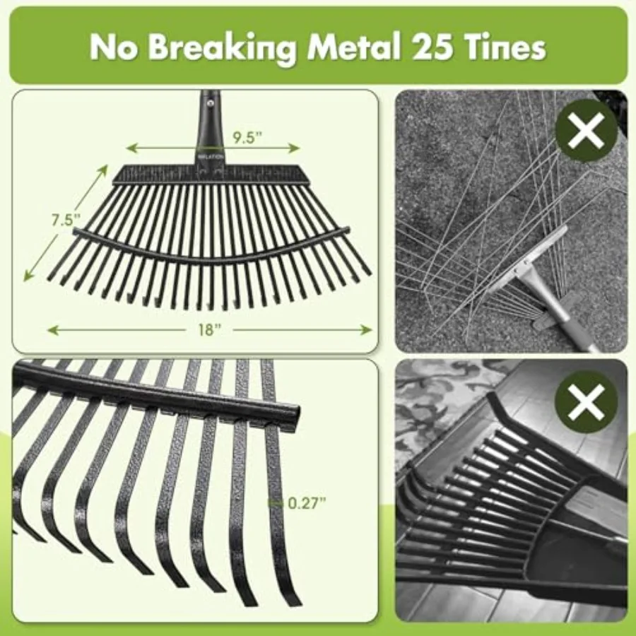 Rake for Leaves, Heavy Duty Leaf Rakes for Lawns and Yard - 79