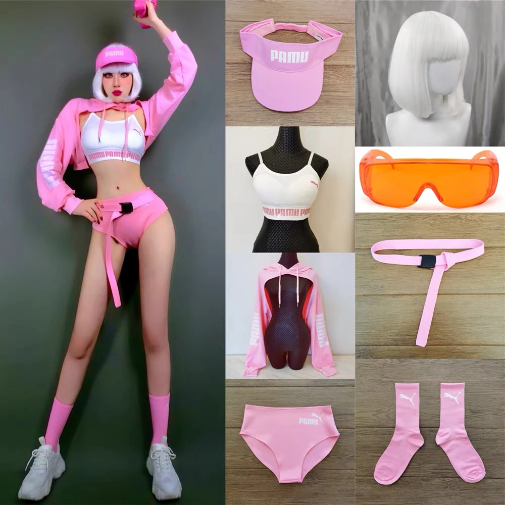 Tenue de séparés euse DJ Ds pour femme, vêtements de performance sur scène, costume de festival imbibé, danse tricotée, boîte de nuit rose, bar, chanteur