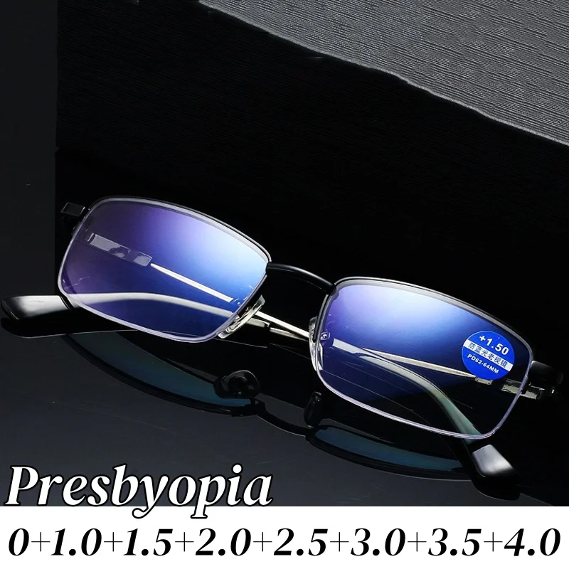 

Square Reading Glasses for Women Men Luxury Memory Titanium Alloy Computer Farsighted Finished Hyperopia Eyeglasses Diopter