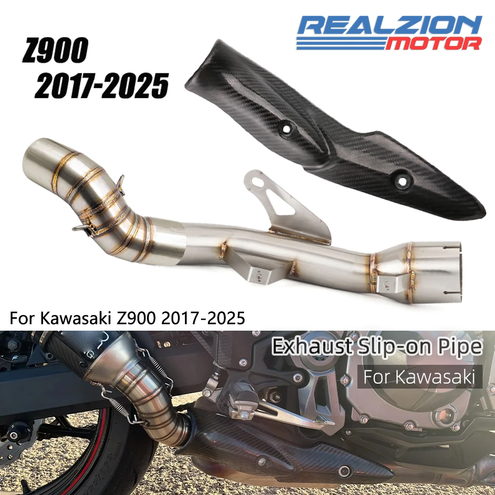 

RZ Z900 2025 Exhaust Pipe Middle Pipe Exhaust Slip-on Pipe For Kawasaki Z900 2022 Motorcycle Exhaust Muffler Escape Link Pipe