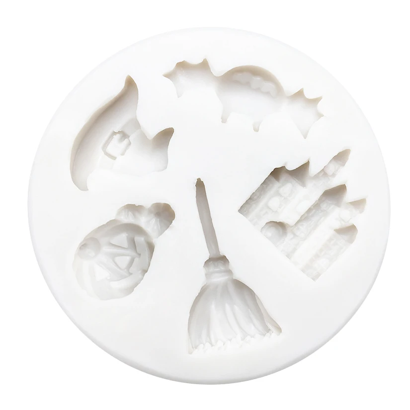 Halloween Broom Bat Jack-O'-Lantern Silicone Sugarcraft Mold Resin Tools Cupcake Baking Mould Fondant Cake Decorating Tools