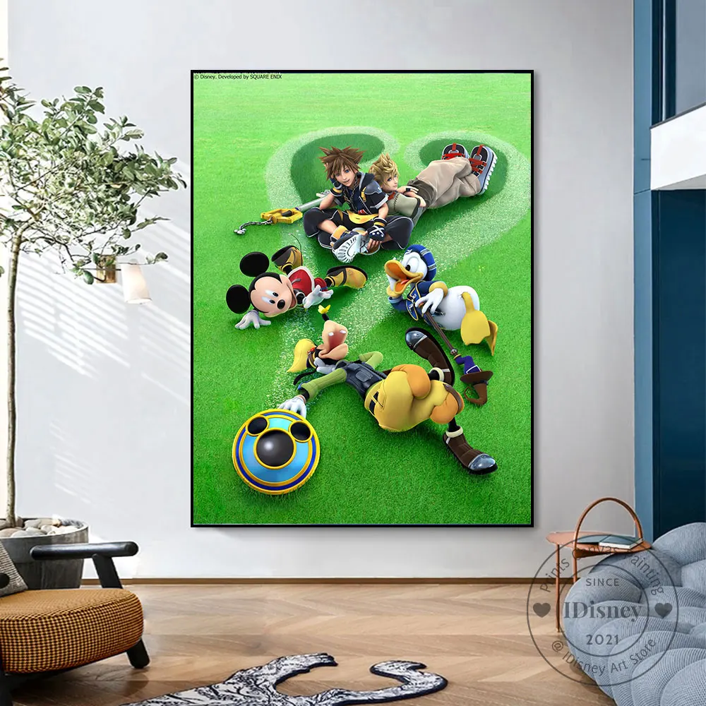 Disney Kingdom Hearts Game Poster Donald Duck Atr Print 20th Anniversary Wall Art Canvas Painting Kids Room Home Decoration Gift