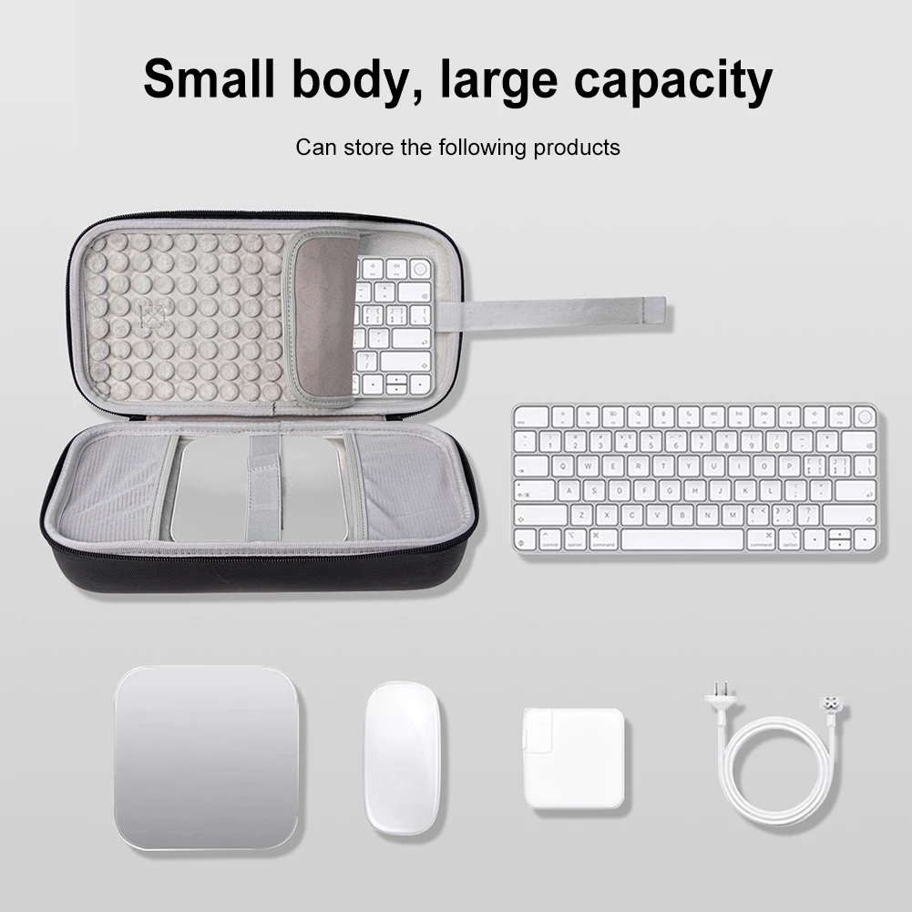 Hard Case for Mac Mini M4 Travel Carrying Case Organizer Shockproof Storage Bag Anti-scratch Keyboard Organizer for Mac Mini M4