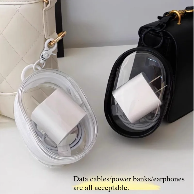 

Multi-purpose storage pouch Data cables, lipstick, lip balm Essential travel items Charger cable organiser Keyring attachment