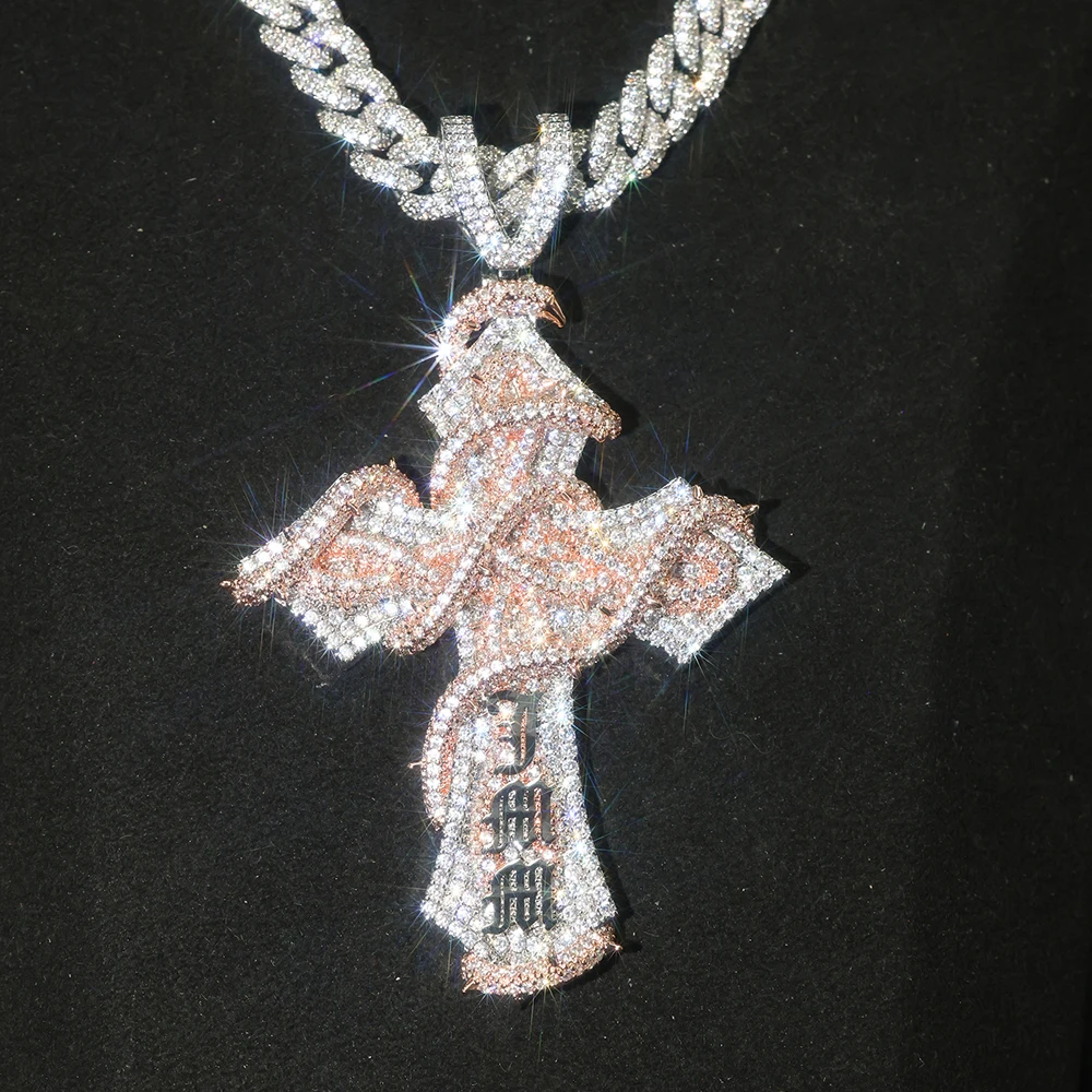 Two-Tone Rose Gold Silver Thor - Cross Pendant Necklace Gold review and price