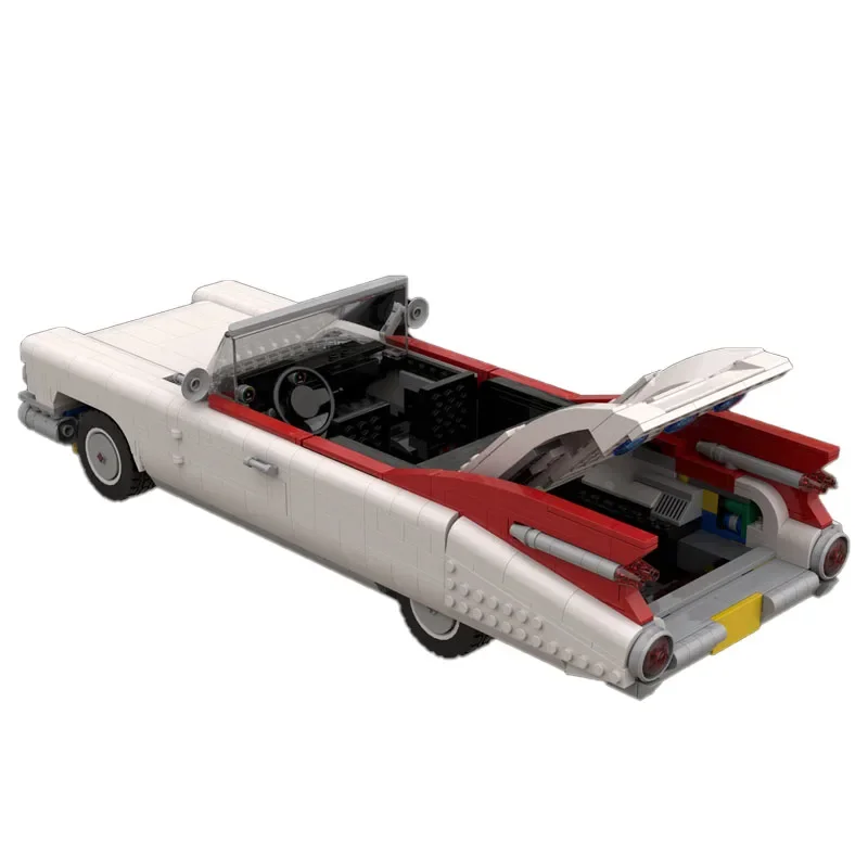 Juego de bloques de construcción modelo Convertible Cruiser Supercar para niños, juguete de construcción con ladrillos, color blanco, MOC-69658, 1592 piezas, regalo de cumpleaños