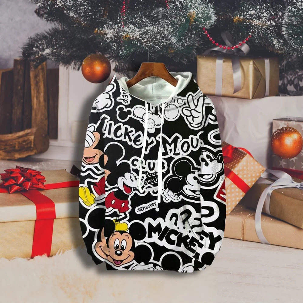 (Miniso) Disney Mickey Mouse Women Sweatshirts Hoodies 3D Printed Hello kit cat Women Clothing Hoodie Women Clothing Hoodie