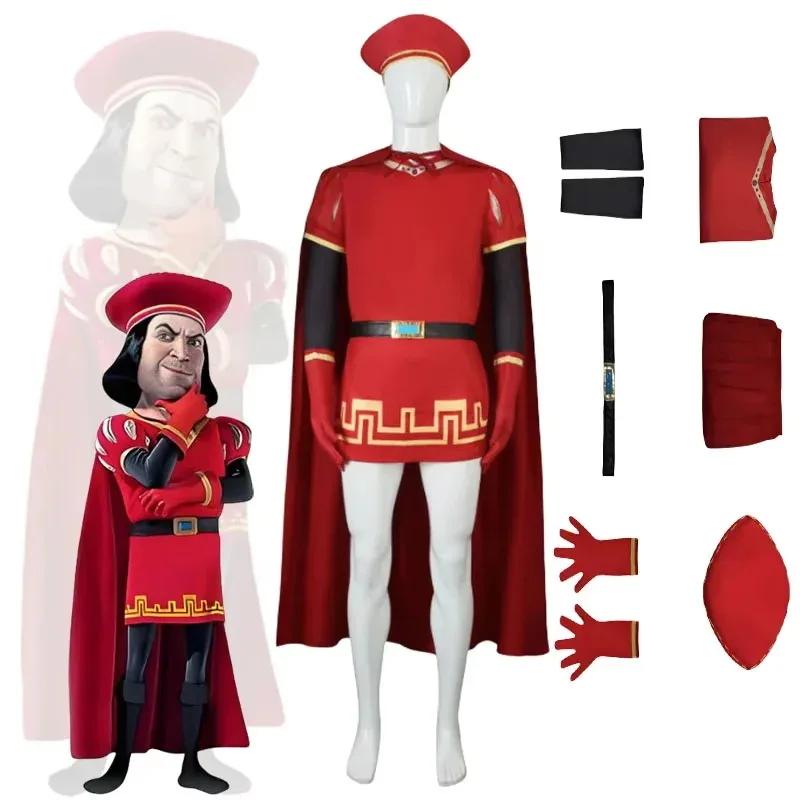 

Lord Farquaad Cosplay Costume Shrek Carnival Uniform Wig Anime Halloween Role playing holiday party Costumes Women Game