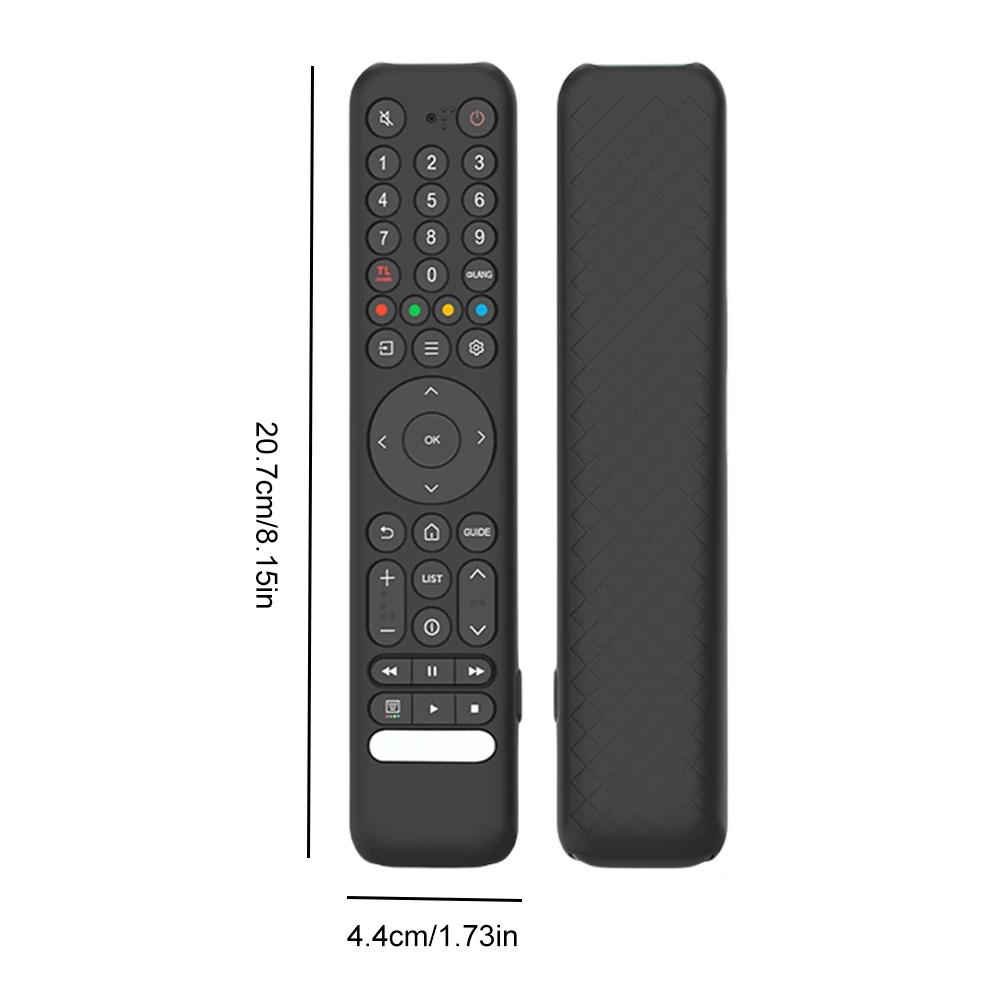Silicone Remote Case for TCL RC716/RC833 TV Remote Control Protective Cover Shockproof Remote Control Sleeve Shell with Lanyard