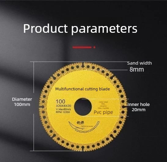 100 mm Diamant-Schneidrad, Mehrzweck-Schweißscheibe für Keramik, Stein, Metall, Winkelschleifer, hohe Härte, schnelles Schneidwerkzeug – Detail 1
