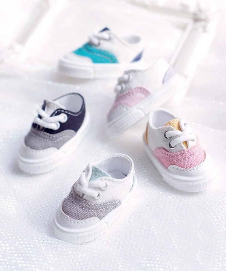 D03-P722 children toy BJD DD SD MSD  1/4 1/6 YOSD accessories Flat-footed canvas sports casual shoes 1pair